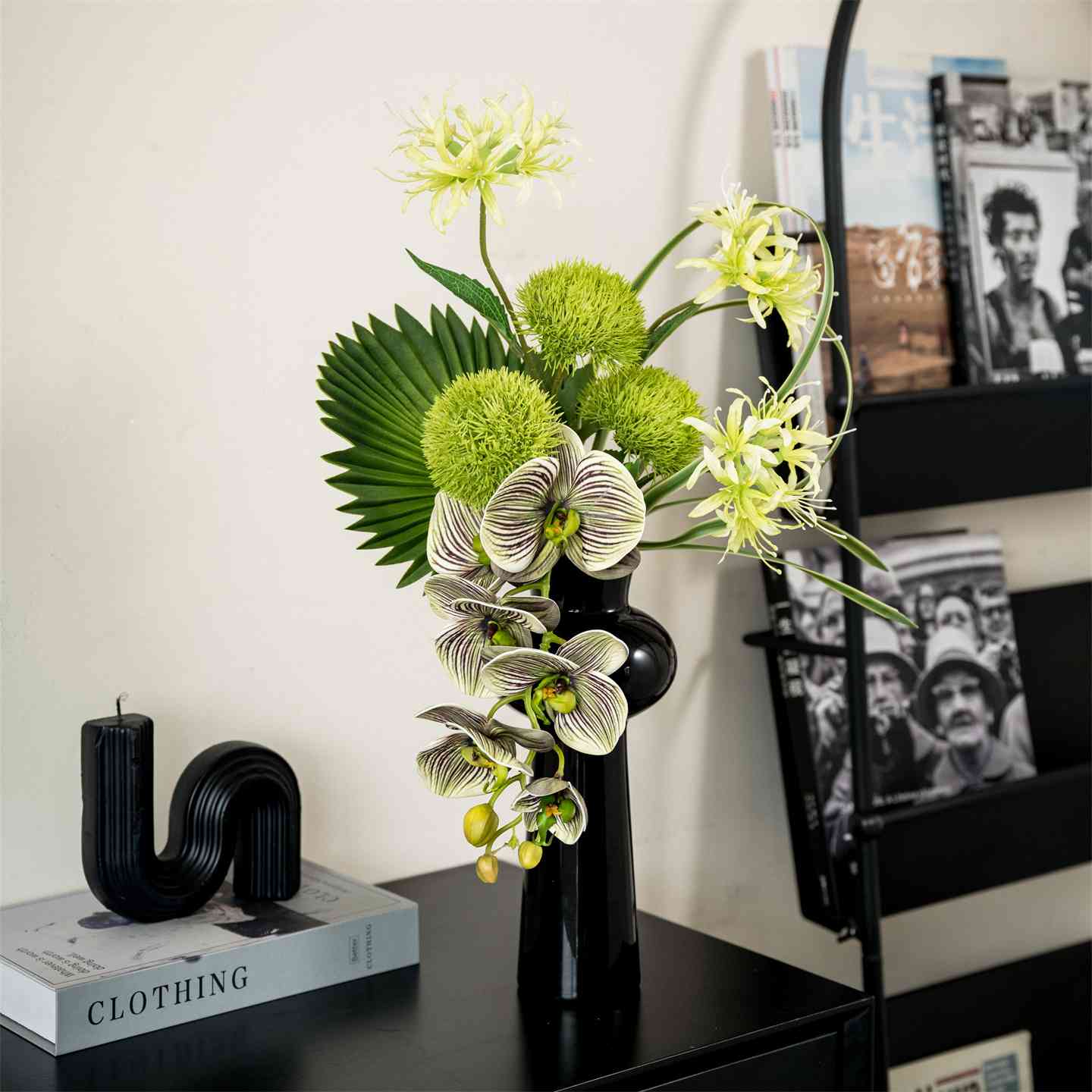 彷真前台电视柜花艺样板间酒店花装饰品桌面摆件花束绿色植物客厅