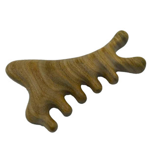 天然檀木经络梳头部按摩肩颈刮痧女美容面部提拉四合一多功能梳子