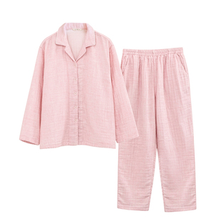 宜色家高档色纺纱全棉纯色高级感家居服睡衣长袖长裤秋冬新款