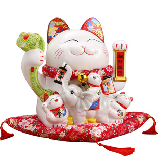 特大码号电动摇手发招财猫摆件办公室店铺客厅乔迁新居开业礼品