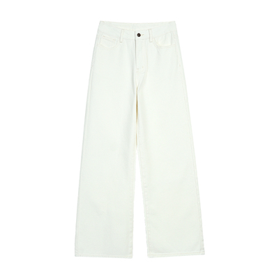 JESTOMS | 摩登丽人 高腰全棉阔腿牛仔裤女宽松气质拖地直筒长裤