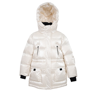 [商场同款]EP雅莹童装冬女童新款珍珠白加厚中长羽绒服