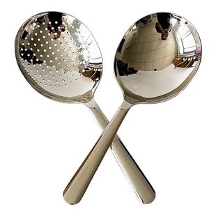 304不锈钢打豆腐脑平勺短柄小漏勺厨房喝汤豆花专用勺子吃饭商用