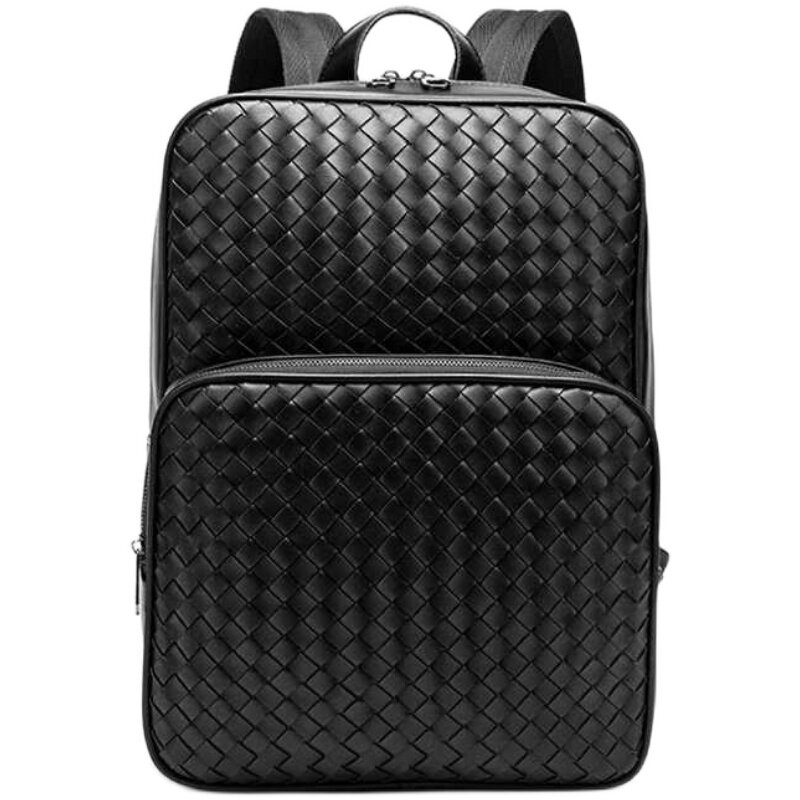 高品质商务通勤双肩背包编织款
