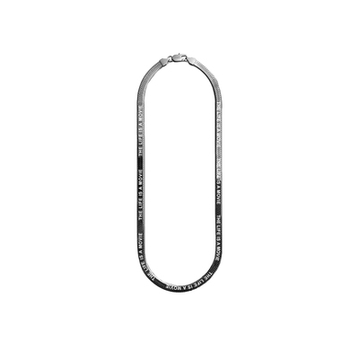 嘻哈蛇骨项链钛钢男女