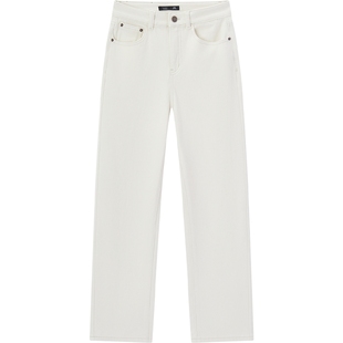 爱居兔四面弹温暖牛仔裤2025年冬季新款女水洗色时尚经典烟管裤