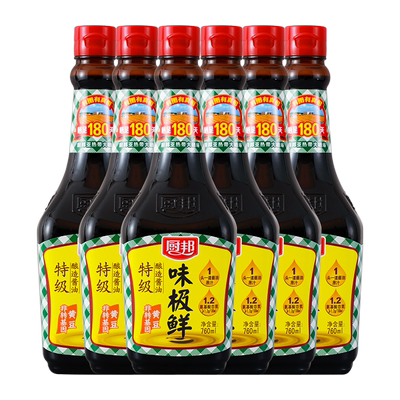 厨邦味极鲜味道鲜美760ml*6瓶