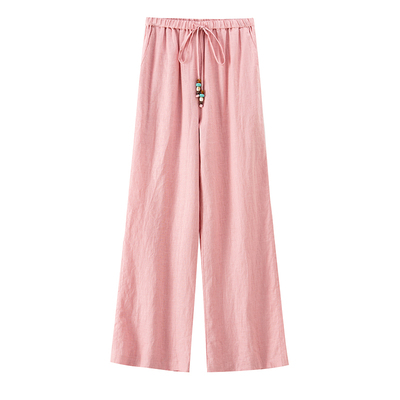 BANANACICI100%亚麻阔腿休闲裤