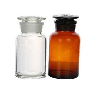 华鸥玻璃大口瓶 玻璃化学试剂瓶 密封磨砂口玻璃瓶 样品瓶 分装瓶储存罐 泡酒瓶30/60/125/250/500/1000ML