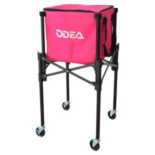 ODEA欧帝尔粉色网球车便携折叠教练喂球车带轮超大容量训练球框