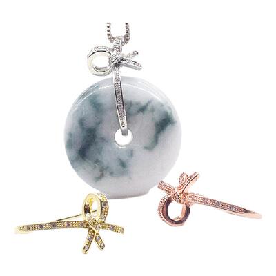 新款镀银吊坠翡翠玉石万能平安扣