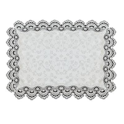唯米白色法式蕾丝镂空防尘桌布
