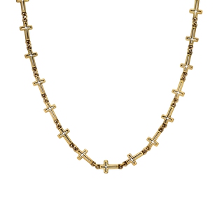 MONOLOGUE独白链金主义镂空十字复古黄金项链毛衣链情人节礼物