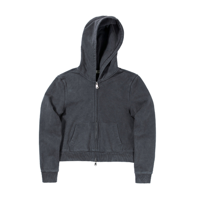 400G纯棉美式连帽卫衣开衫外套男