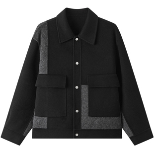 gxg.jeans男装  撞色拼接设计简约通勤时尚短大衣外套 25年秋新品