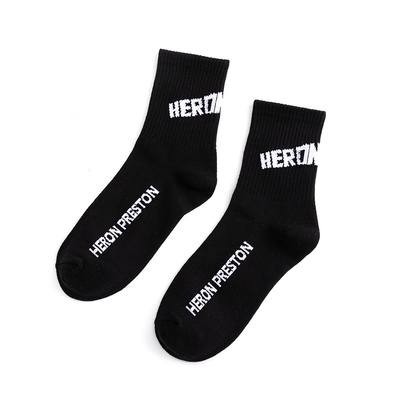 男女中筒长袜仙鹤字母百搭袜子