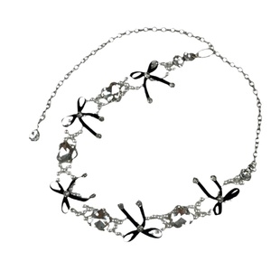 法式珍珠蕾丝腰带女装饰配裙子毛衣时尚y2k水钻腰链配饰2025新款