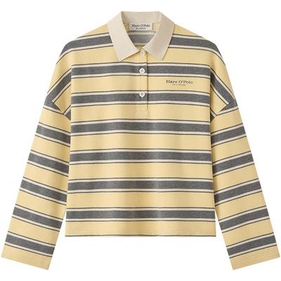 MOP条纹拼色POLO领女士卫衣