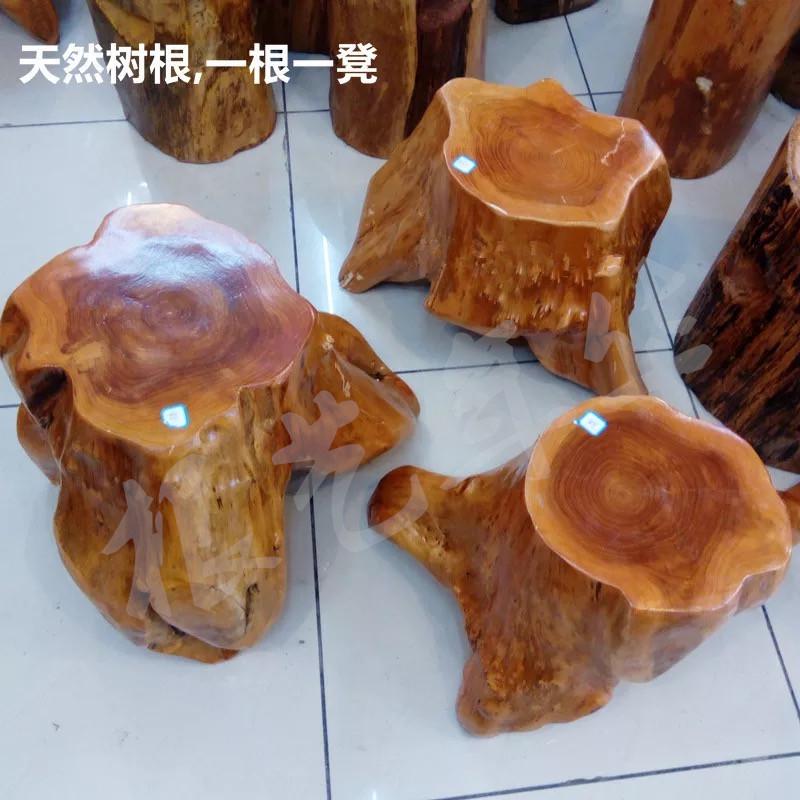天然根雕凳子树根茶几坐凳花架摆件底座原木树桩实木头树墩凳家用