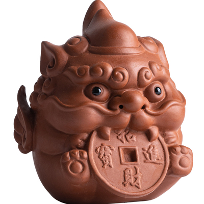 紫砂招财萌宠小貔貅摆件