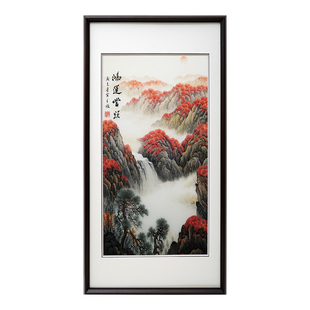 苏绣成品挂画鸿运当头客厅餐厅玄关手工刺绣精品新中式挂墙装饰画