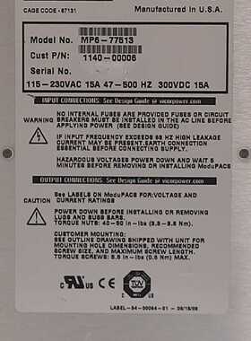 Vicor WP6-77513 Power Supply MegaPAC AMAT Applied Materials