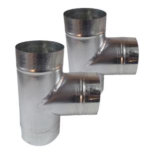 镀锌白铁皮T型三通油烟管浴霸排气扇通风管三通排风管专用配件