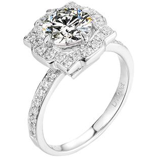 海瑞款莫桑石戒指925银镶嵌温斯顿钻戒女款情侣对戒刻字定制18K金