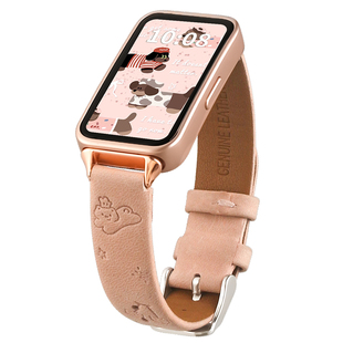 适用华为手环10/9手表带链11pro真皮小熊8nfc版手腕带新款7荣耀智能运动6pro表链高级感八九代手链band9电子