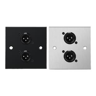 86型二位二孔卡侬母卡侬公音响插座多媒体面板模块三芯卡农头音箱