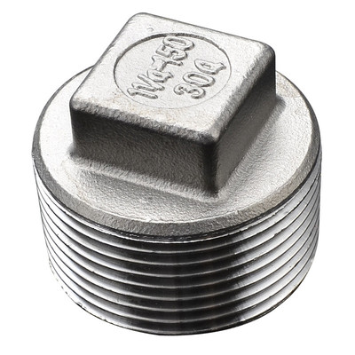 304不锈钢外丝堵头4分四角