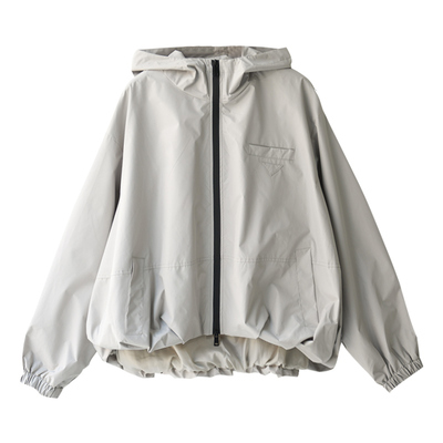 连帽短外套女娃娃款休闲文艺风衣