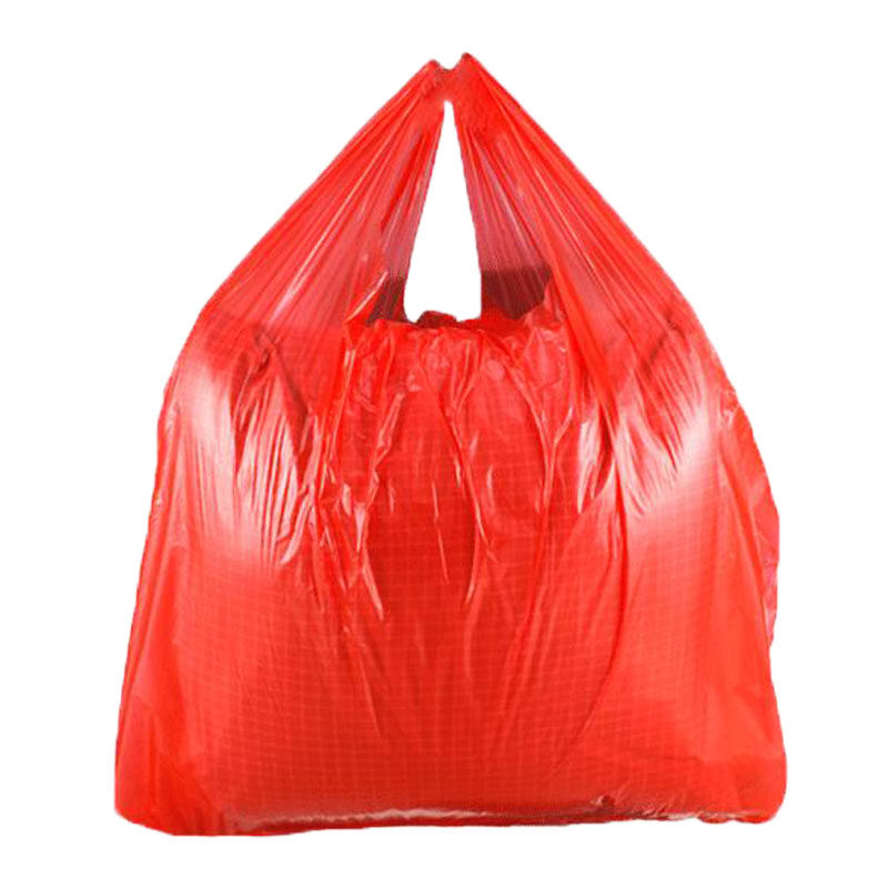 打包购物手提袋红色塑料袋食品袋