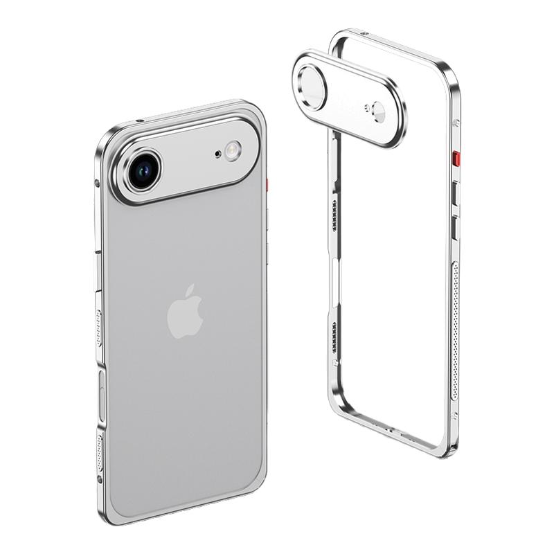 适用苹果17air手机壳金属镂空iPhone17pro铝合金保护套15pm后壳16超薄边框14磁吸17散热13高级感20