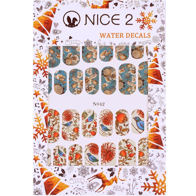 白兔奶昔NICE2兔娘美甲水转印贴纸新年油画雪花猫龙鹿刺绣穿戴甲