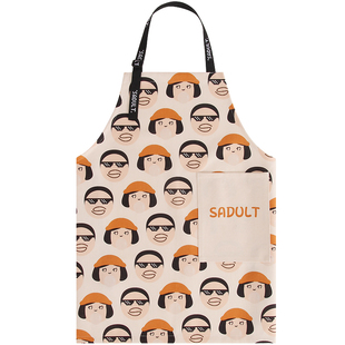 SADULT可爱厨房家用做饭围裙棉麻防水油围腰烘焙奶茶咖啡店工作服