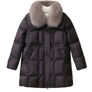 【95鸭绒】新款妈妈冬装高端毛领羽绒服2026新款中老年女加厚外套