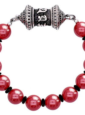 S925纯银藏经筒帝王朱砂如意手串