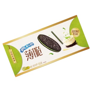 奥利奥薄脆夹心饼干法式青柠芝士味190gx1盒32片休闲零食