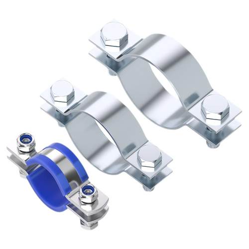 扁铁钢带电线杆抱箍镀锌双面固定器水泥杆灯杆钢管柱子管卡子大全