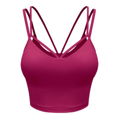 带胸垫瑜伽背心女速干防震聚拢跑步训练健身美背一体式运动服上衣