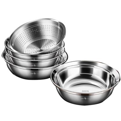 三四钢316+304不锈钢沥水篮组合