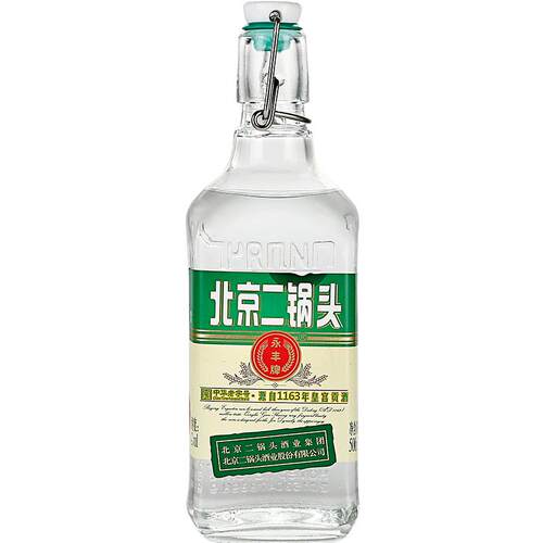 出口小方瓶北京二锅头经典绿标42度清香型白酒6瓶官方旗舰店