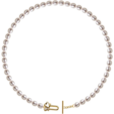 南珠宫925银淡水珍珠项链强光精致百搭职场送礼女C-HJX154SD-J