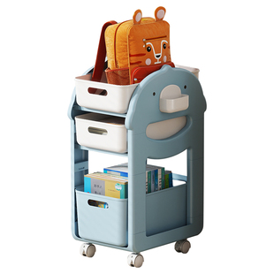 书包置物架移动小推车家用多层零食书本收纳神器桌下带轮放包架子