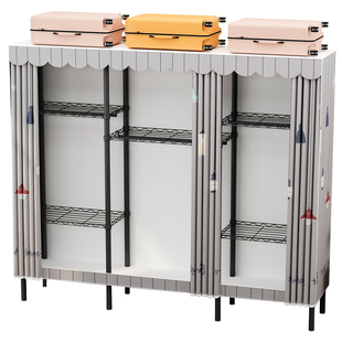 衣柜卧室家用出租房金属简易布衣柜钢制衣橱组装结实耐用全钢架