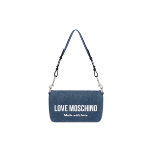 【季末】Love Moschino26早春女士牛仔丹宁做旧单肩手提包