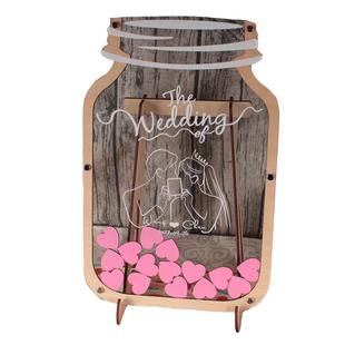 透明婚礼许愿瓶定制梅森瓶创意结婚庆签到板签名簿本册台纪念礼物