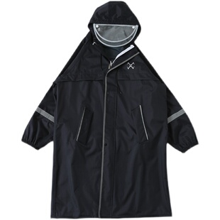 儿童雨衣男女青少年带书包位双帽檐防水小中学生大童上学长款连体