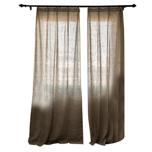 本原亚麻窗纱麻本色纯麻纱半遮光纱帘现代复古中式轻奢麻本色纱帘